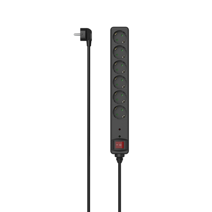 Power strip with surge protection, 6 sockets, HAMA-223156
