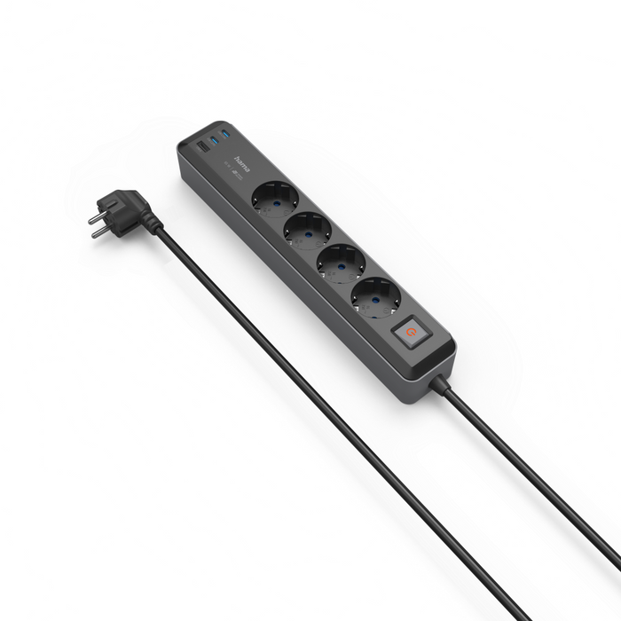 Splitter, 4-sockets, USB-C/A 65 W, PD, HAMA-223189