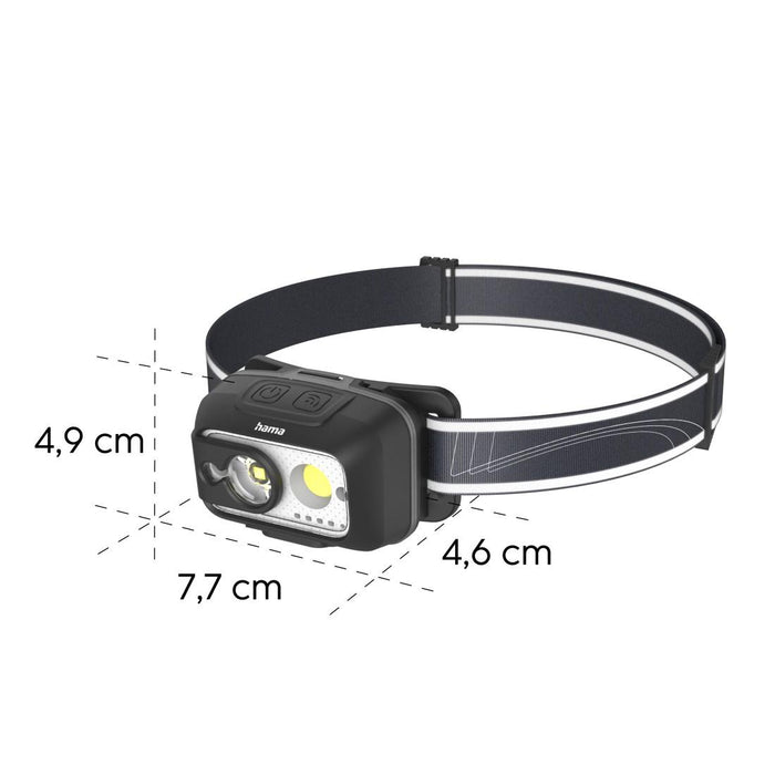 HAMA Headlamp/ LED "HL500-C", USB-C, 4 Modes