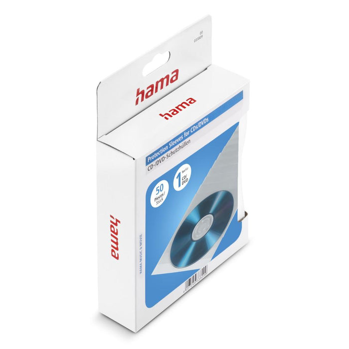 HAMA Protective envelopes for CD/DVD, 50 pcs., transparent