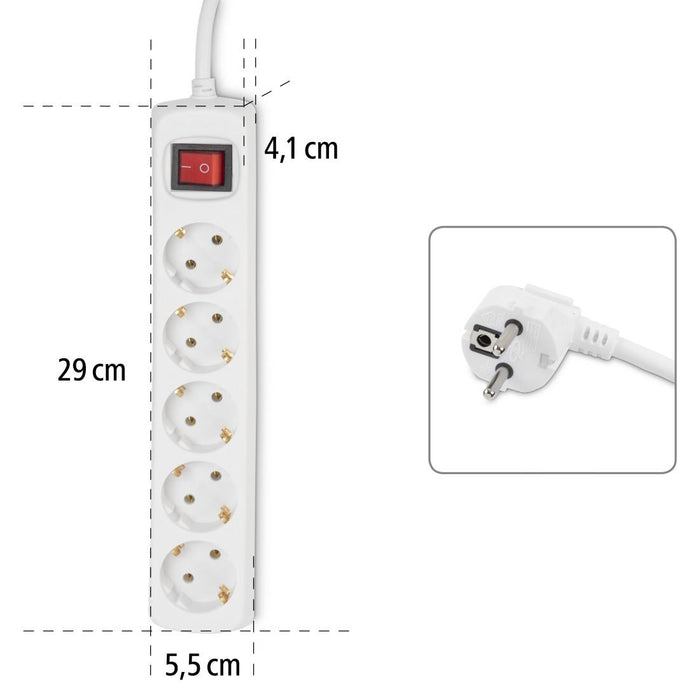 HAMA power strip, 5 sockets, 1.4m, 47842