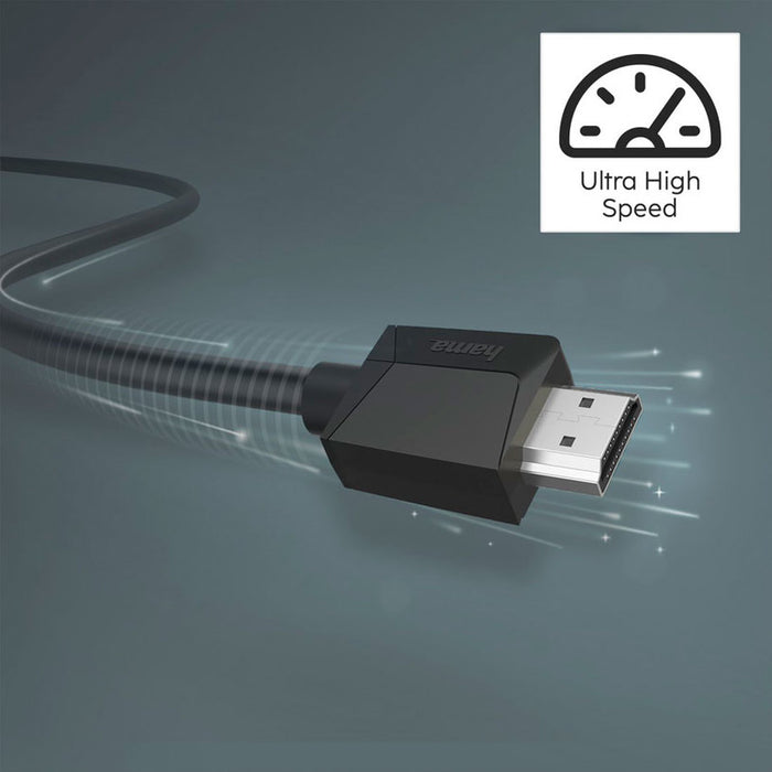 Cable HAMA High-Speed, HDMI male - HDMI male, 4K, 18GB/s, Ethernet, 5 m, Posl. connectors, Black