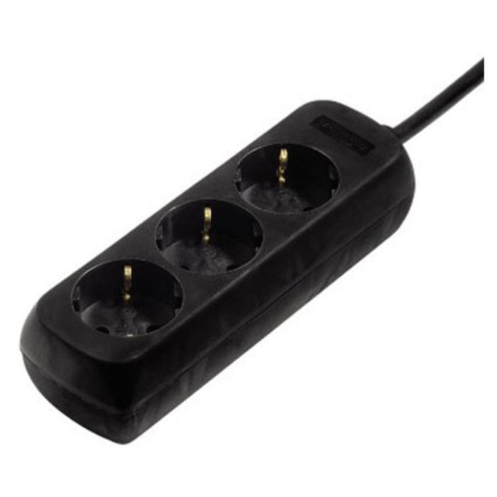 HAMA 3-socket power strip, 1.4m, black