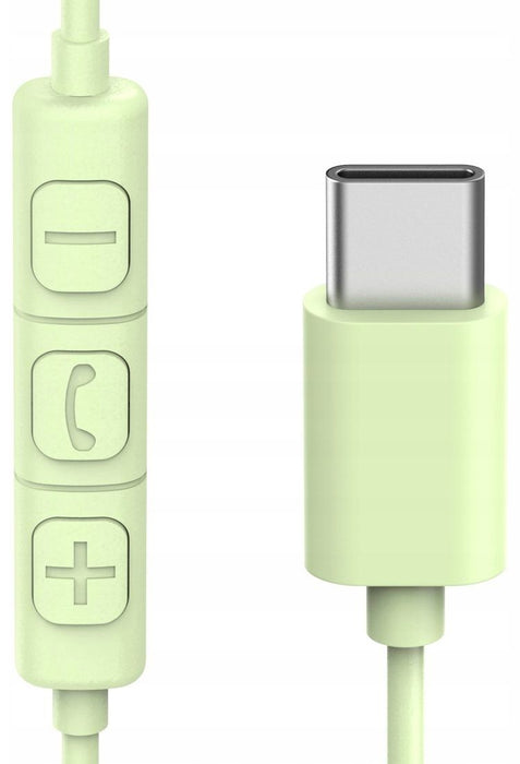 HAMA Headphones with microphone "Fun C", USB-C, cable guide on one side, green