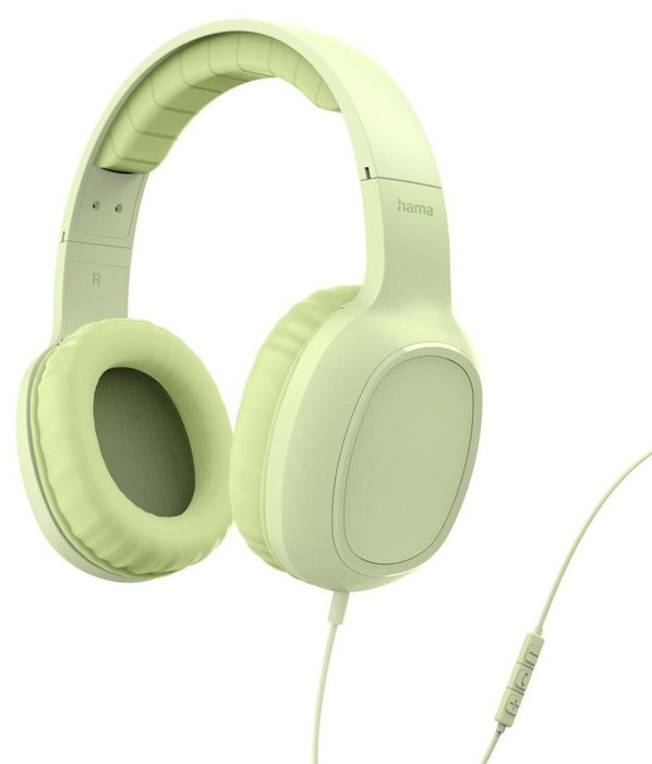 HAMA Headphones with microphone "Fun C", USB-C, cable guide on one side, green