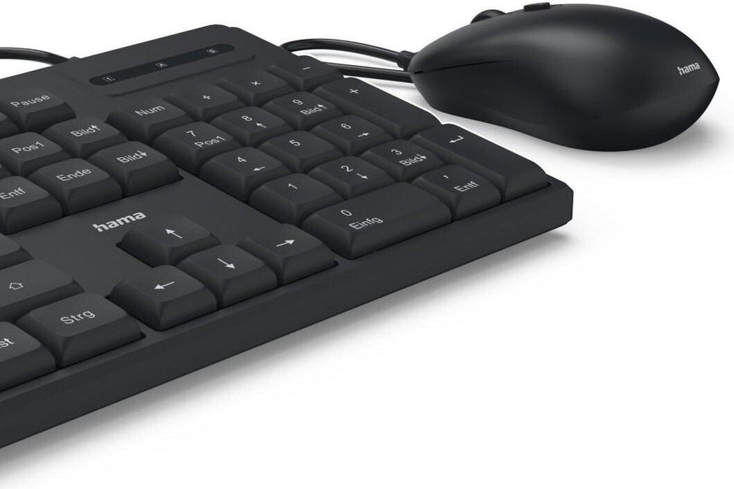 HAMA Wired keyboard and mouse set CKM-200, USB-A, USB-C