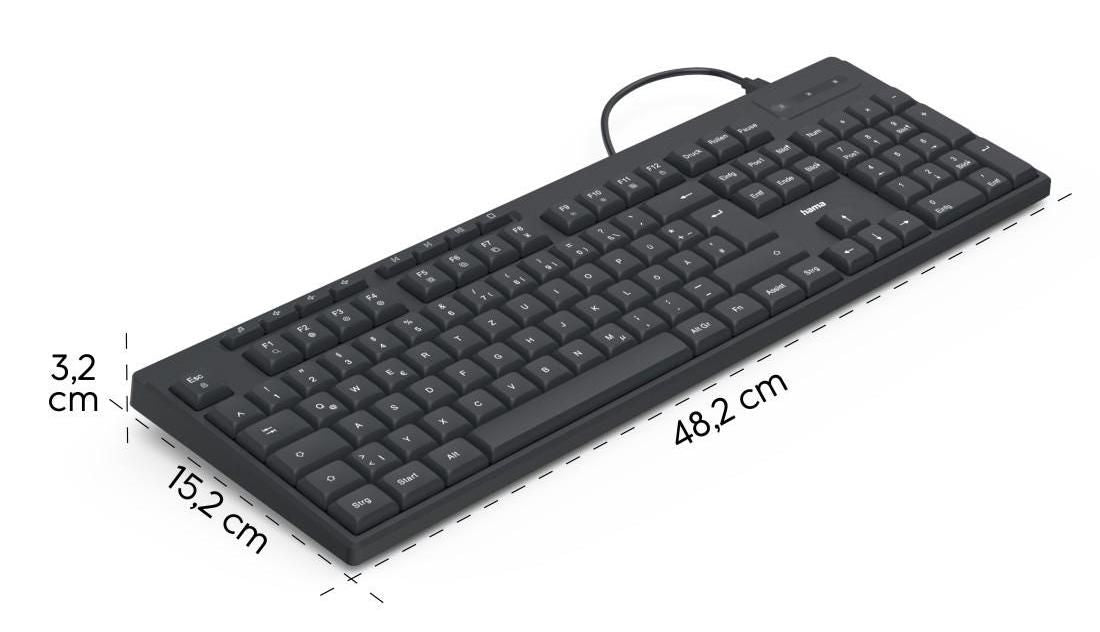 HAMA Wired keyboard CK-200, Cyrillic, USB-A, USB-C, multi-buttons