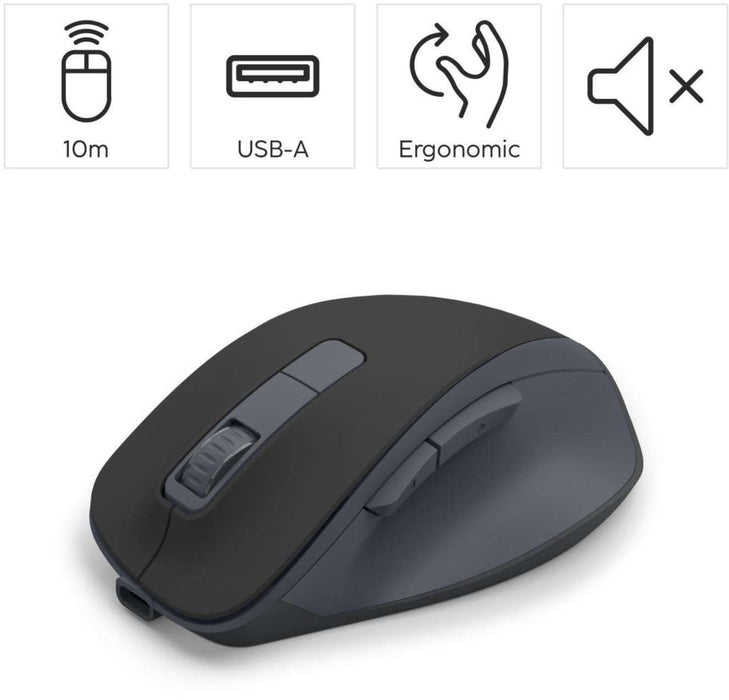 HAMA Wireless optical mouse WM-500 Recharge, black, 6 buttons, 800/1200/1600 dpi, silent