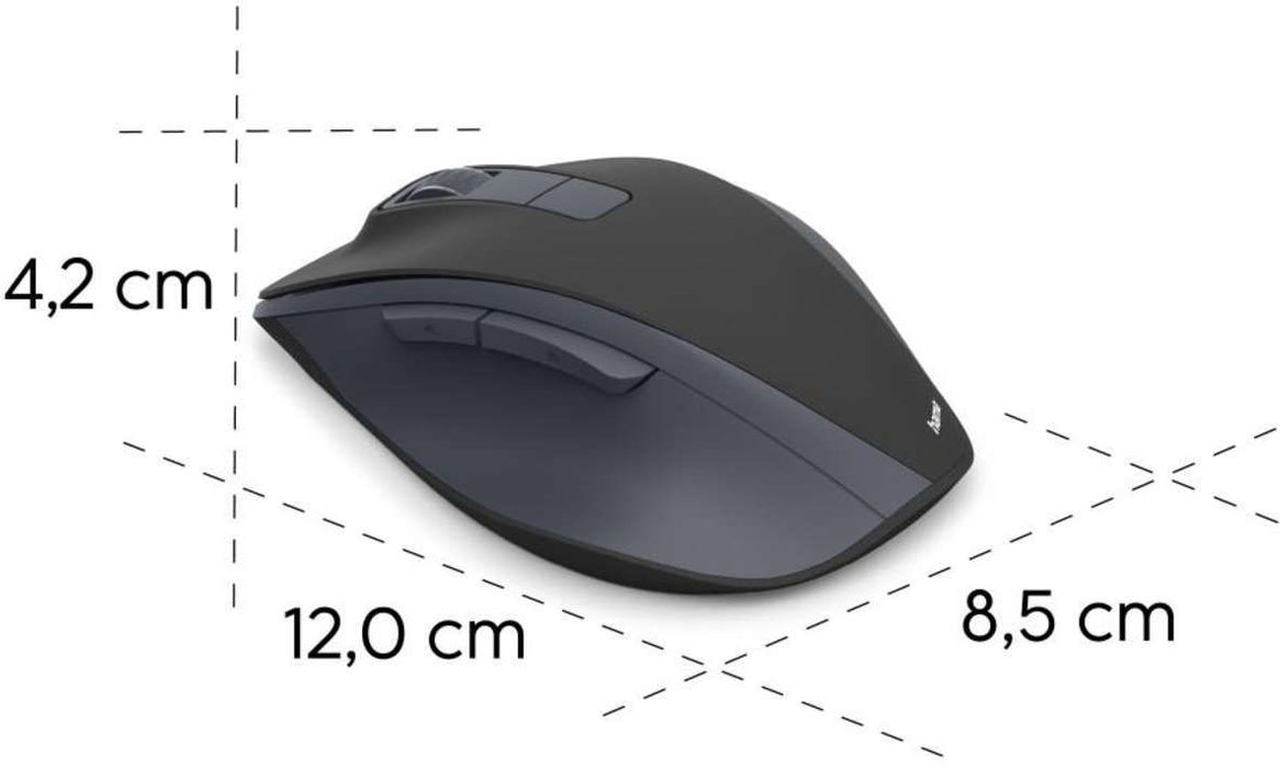 HAMA Wireless optical mouse WM-500 Recharge, black, 6 buttons, 800/1200/1600 dpi, silent