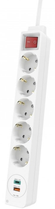 HAMA-133758 USB-C/USB-A power strip, 5 ports, 1.4m