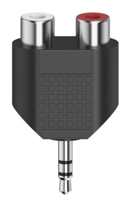 HAMA Adapter, 3.5mm Jack Male - 2 x RCA Female, Black