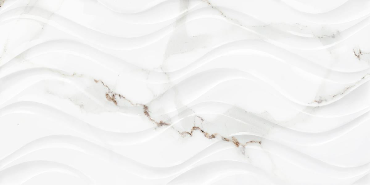 WALL TILE 25X50 DELPHI WAVE WHITE