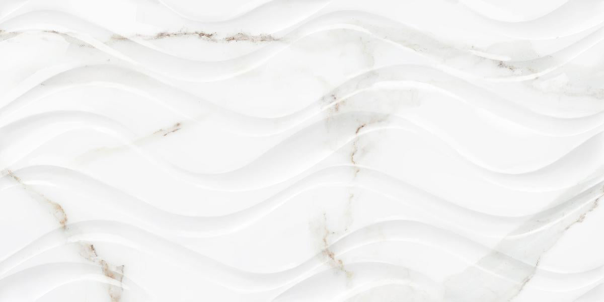 WALL TILE 25X50 DELPHI WAVE WHITE