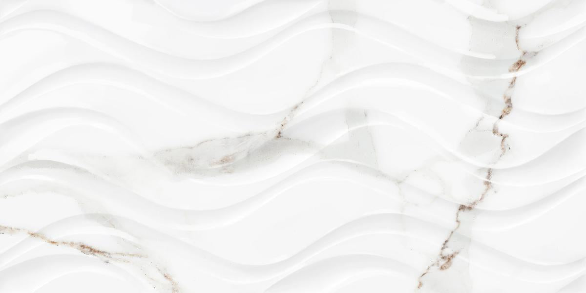 WALL TILE 25X50 DELPHI WAVE WHITE
