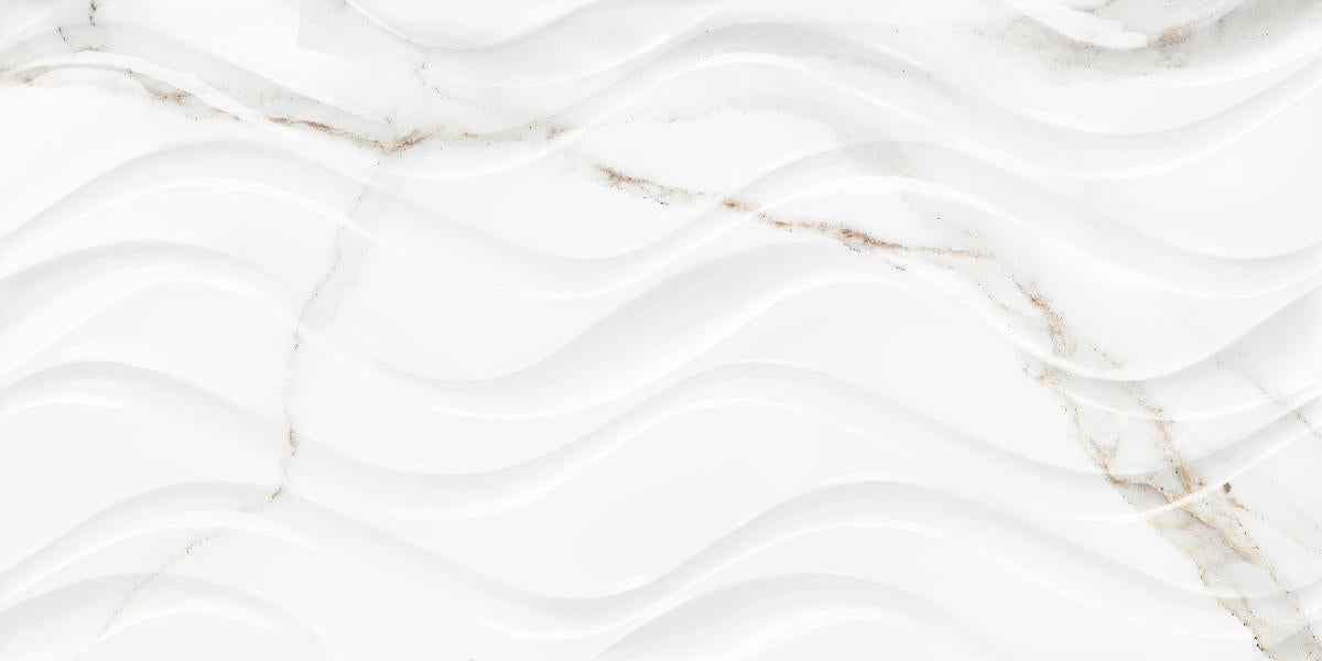 WALL TILE 25X50 DELPHI WAVE WHITE