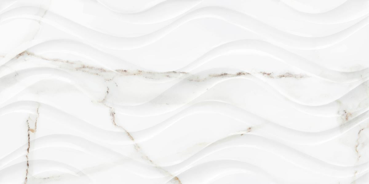 WALL TILE 25X50 DELPHI WAVE WHITE