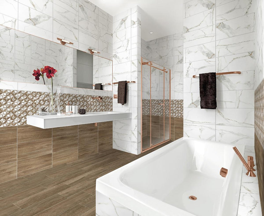 WALL TILE 25X50 DELPHI WHITE