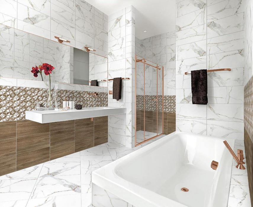 WALL TILE 25X50 DELPHI WHITE