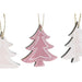 Hanging decoration DKD Home Decor Pink Light Pink Wood 6,5 x 1 x 6,5 cm (9 Pieces) (3 Units) - Декорация и