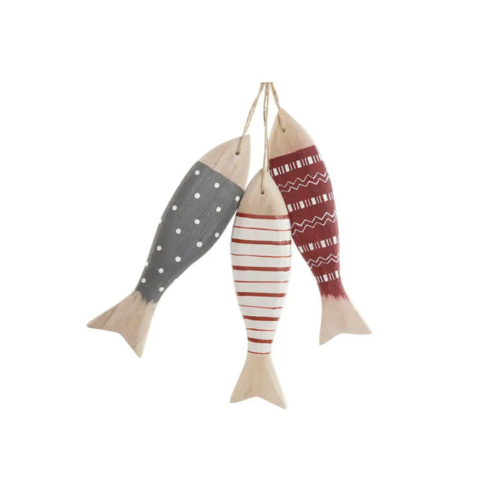 Hanging decoration Home ESPRIT Blue Red Multicolour Fish 5 x 2 x 20 cm (2 Units) - Декорация и Осветление<<<Дом