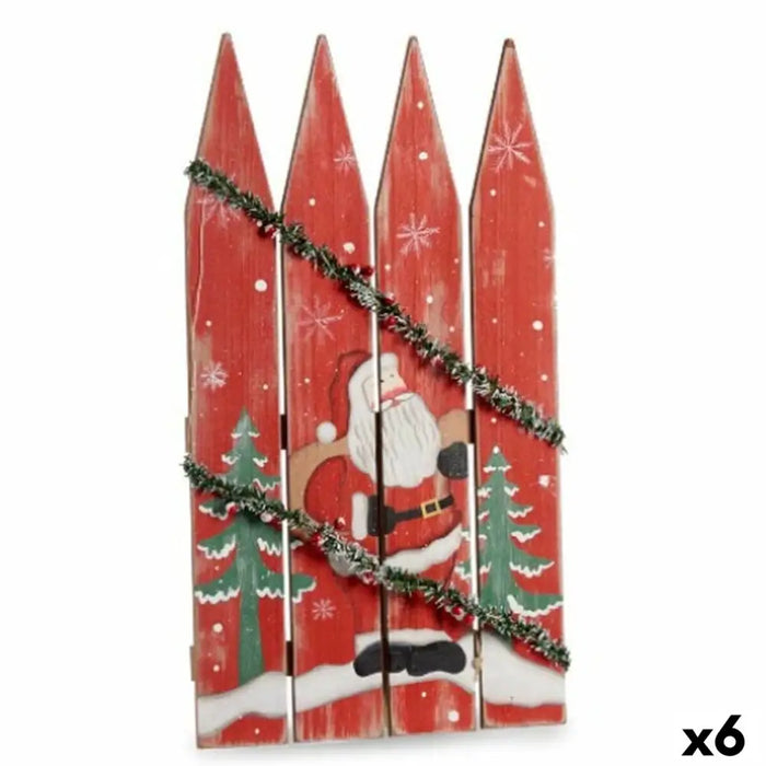 Hanging decoration Krist+ White Red Green Plastic MDF Wood Father Christmas 34,7 x 4 x 60 cm Sign LED Light (6 Units)