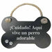 Hanging decoration Magnet & Steel Cuidado aquí vive un perro adorable Bone Board Rope - Декорация и Осветление<<<Дом