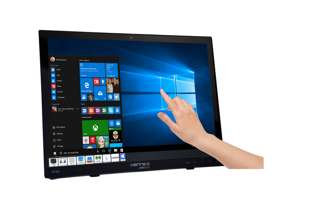 Touch monitor HANNSPREE HT 161 HNB, TFT, 15.6 inch, Whide, HD Ready, D-Sub, HDMI, 10 Point Touch, Black