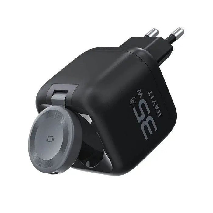 Havit UC250 A-EU - GaN travel charger with extendable cable (black) - ChargersLAD-SIC<<<Power supplies