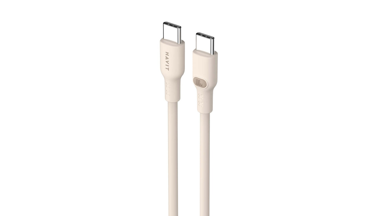 Havit CB6284 - USB Type C to USB Type C cable, 2.0 m (beige)