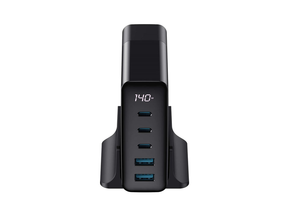Havit UCLE004 EU - GaN five-port travel charger 140 W, black