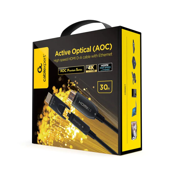 HDMI Cable GEMBIRD CCBP-HDMID-AOC-30M Black 30 m - Компютър Кабели и адаптери<<<Компютри|