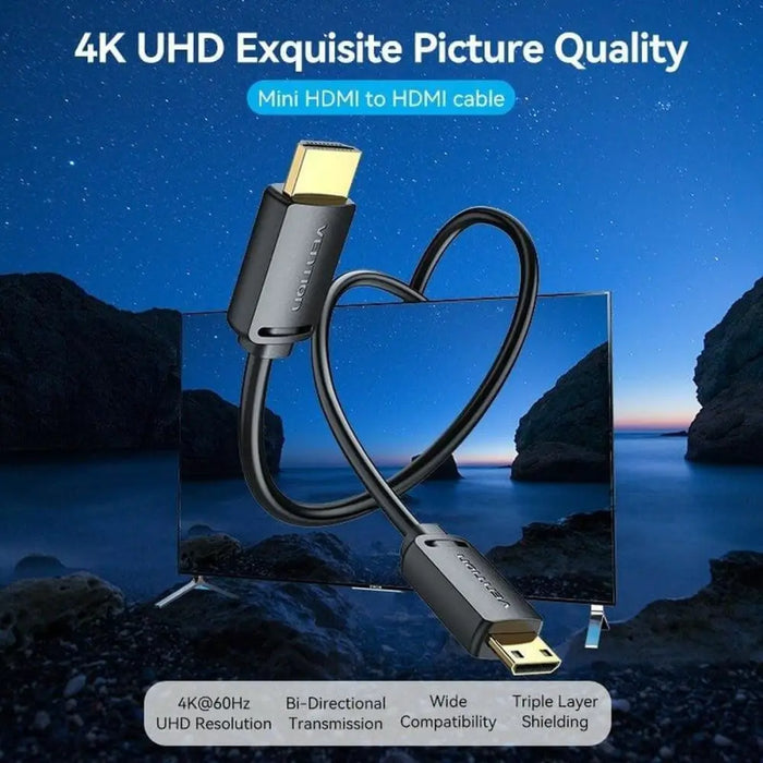 HDMI Cable Vention AGHBF 1 m - Компютър Кабели и адаптери<<<Компютри| Електроника<<<BigBuy&&&Адаптери<<<Компютър Кабели