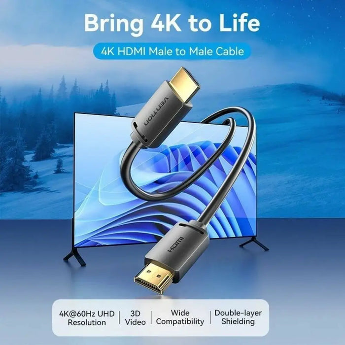 HDMI Cable Vention ALJBJ 5 m Black - Компютър Кабели и адаптери<<<Компютри| Електроника<<<BigBuy&&&Адаптери<<<Компютър