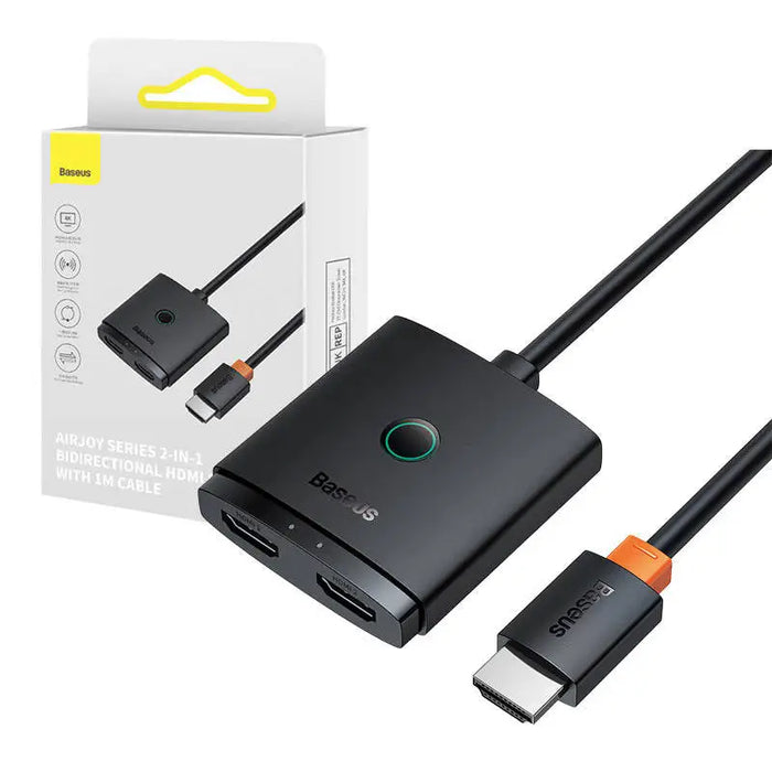 HDMI Switch Baseus with 1m Cable Cluster Black - Adapters connectors and converters<<<IT