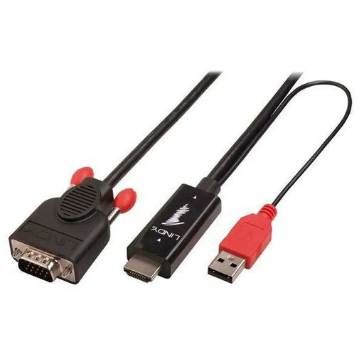 HDMI to VGA Adapter LINDY Black 2 m - Компютър Кабели и адаптери<<<Компютри| Електроника<<<BigBuy&&&Адаптери<<<Компютър