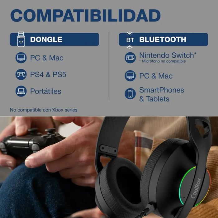 Headphones CoolBox COO-AUM-WB01-B - Електроника Периферни и резервни части<<<Компютри| Електроника<<<BigBuy&&&Микрофони