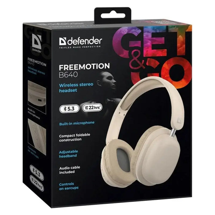 HEADPHONES DEFENDER BLUETOOTH FREEMOTION B640 BEIGE - Bluetooth headsetsAKG-SBL<<<GSM accessoriesAKG<<<ActionPL