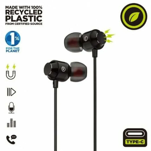 Headphones Muvit MCHPH0006 Black - Електроника Периферни и резервни части<<<Компютри| Електроника<<<BigBuy&&&Микрофони