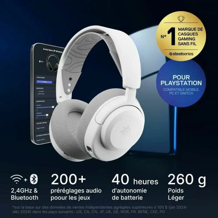 Headphones SteelSeries Arctis Nova 3PW White - Електроника Периферни и резервни части<<<Компютри|