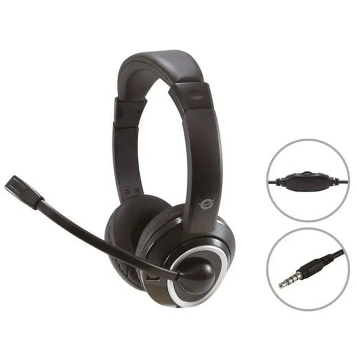 Headphones with Microphone Conceptronic POLONA02B Black - Електроника Телефони и таблети<<<Компютри|