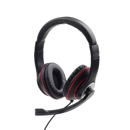 Headphones with Microphone GEMBIRD MHS-03-BKRD Black Red - Микрофони и слушалки<<<Електроника Периферни и резервни