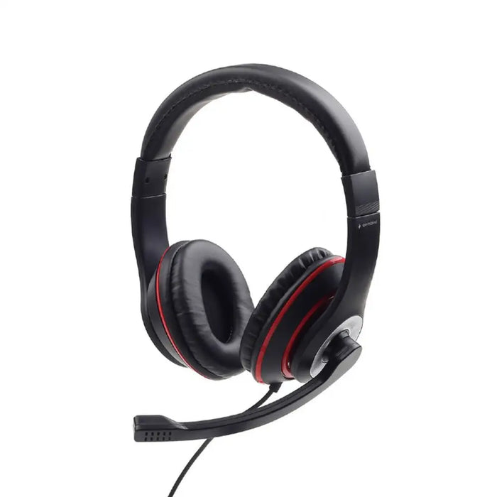 Headphones with Microphone GEMBIRD MHS-03-BKRD Black Red - Микрофони и слушалки<<<Електроника Периферни и резервни