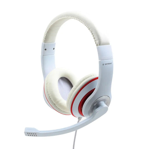 Headphones with Microphone GEMBIRD MHS-03-WTRD White - Електроника Телефони и таблети<<<Компютри|