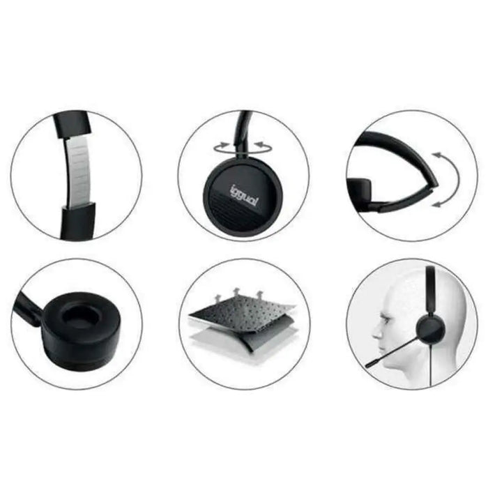 Headphones with Microphone iggual iggual Black - Електроника Телефони и таблети<<<Компютри|