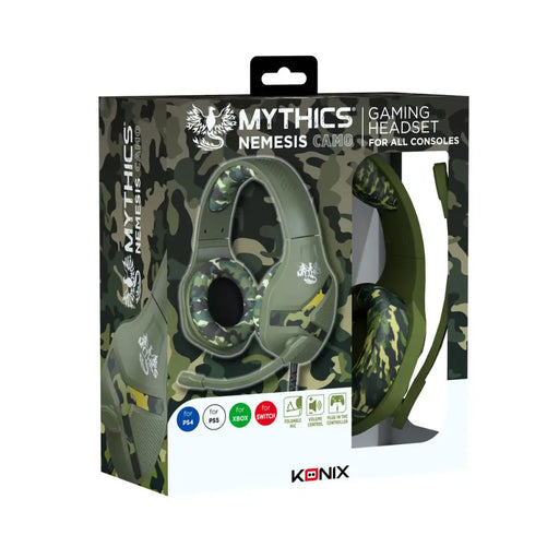 Headphones with Microphone KONIX KX MY UNIV NEMESIS CAMO Black Multicolour - Електроника Периферни и резервни