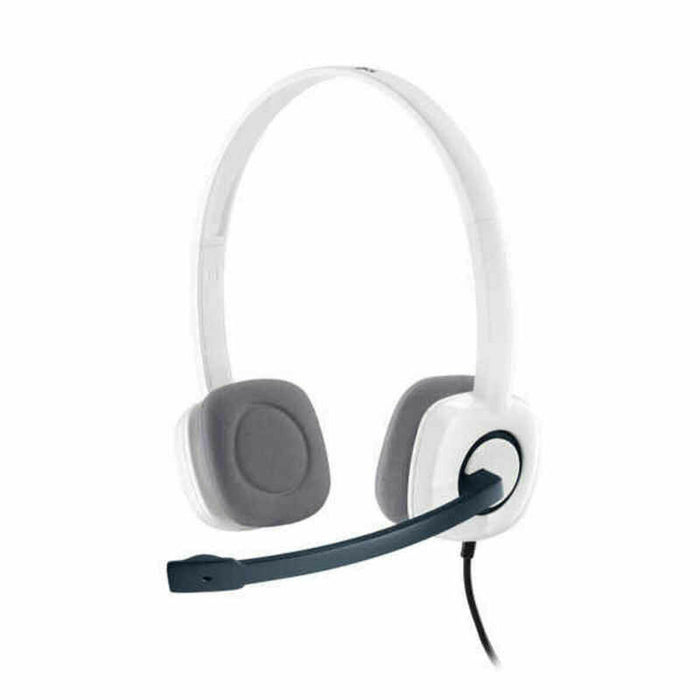 Headphones with Microphone Logitech White - Компютър Игри<<<Компютри| Електроника<<<BigBuy&&&Гейминг