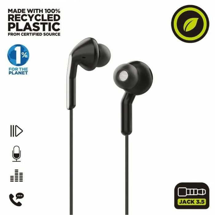 Headphones with Microphone Muvit MCHPH0004 Black - Електроника Периферни и резервни части<<<Компютри|