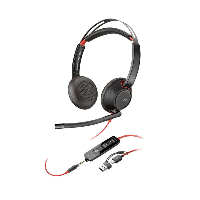 Headphones with Microphone Poly 8X231A6 Black - Електроника Периферни и резервни части<<<Компютри|