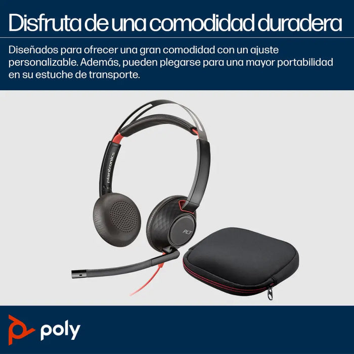 Headphones with Microphone Poly 8X231A6 Black - Електроника Периферни и резервни части<<<Компютри|