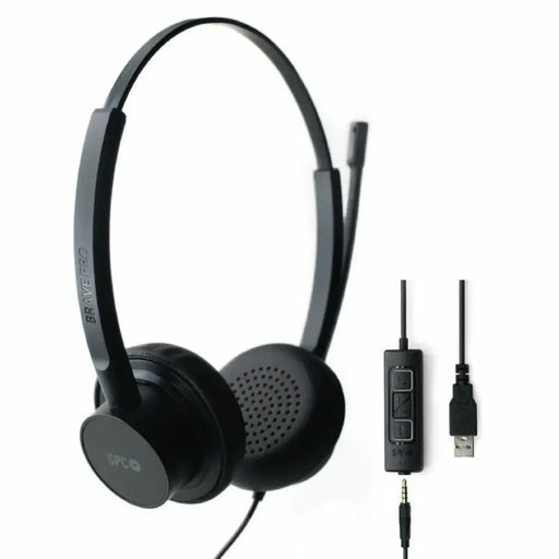 Headphones with Microphone SPC Brave Pro Black - Електроника Периферни и резервни части<<<Компютри|